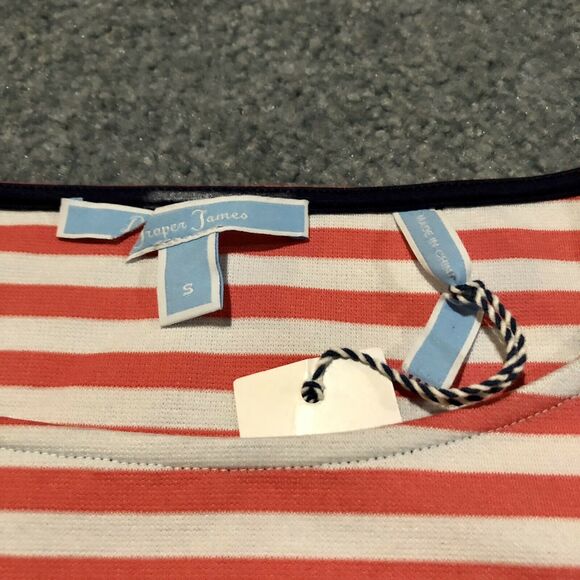 Draper James Stripe Ponte Long Sleeve Tee Small Nassau Navy Women’s - Picture 5 of 11